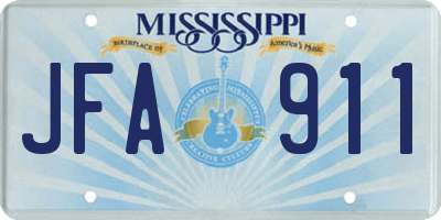 MS license plate JFA911