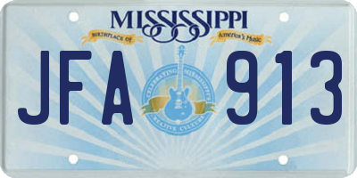 MS license plate JFA913
