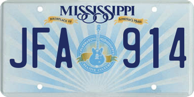 MS license plate JFA914