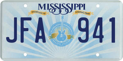 MS license plate JFA941