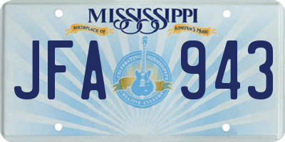 MS license plate JFA943