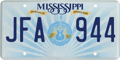 MS license plate JFA944