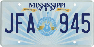 MS license plate JFA945