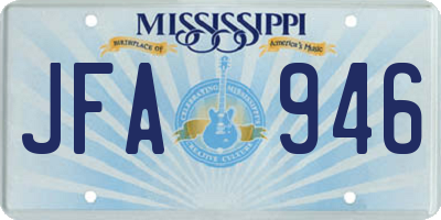 MS license plate JFA946