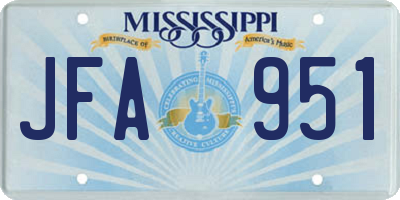MS license plate JFA951