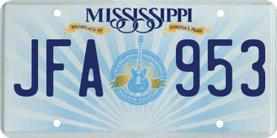 MS license plate JFA953