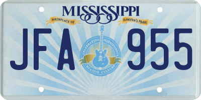 MS license plate JFA955
