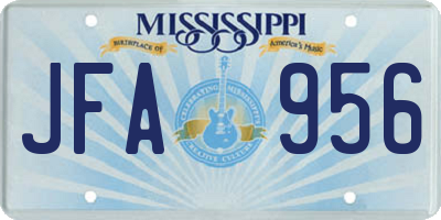 MS license plate JFA956
