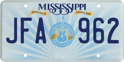 MS license plate JFA962