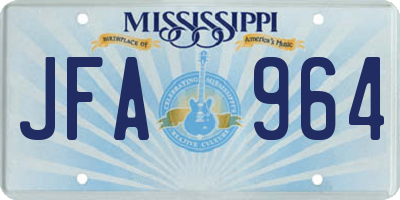 MS license plate JFA964