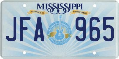 MS license plate JFA965