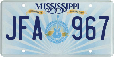 MS license plate JFA967