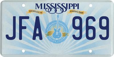 MS license plate JFA969