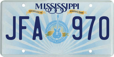 MS license plate JFA970