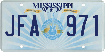 MS license plate JFA971