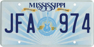 MS license plate JFA974