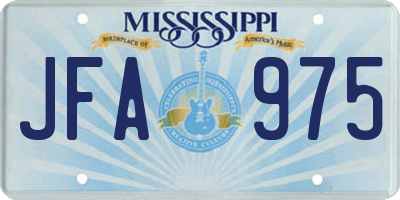 MS license plate JFA975