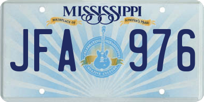 MS license plate JFA976