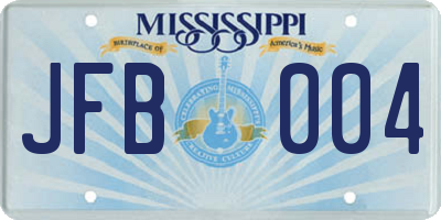 MS license plate JFB004