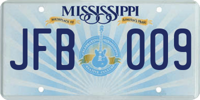 MS license plate JFB009