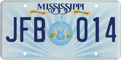 MS license plate JFB014