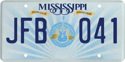MS license plate JFB041