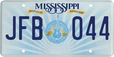MS license plate JFB044