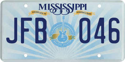MS license plate JFB046