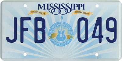 MS license plate JFB049