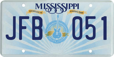 MS license plate JFB051
