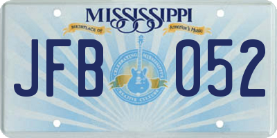 MS license plate JFB052