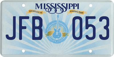 MS license plate JFB053