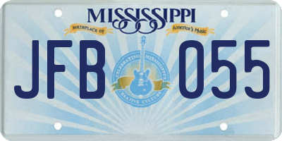 MS license plate JFB055