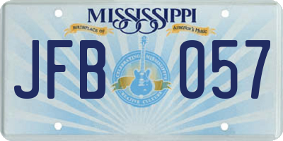 MS license plate JFB057