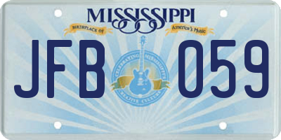 MS license plate JFB059