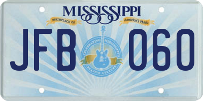 MS license plate JFB060