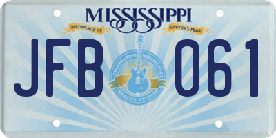 MS license plate JFB061