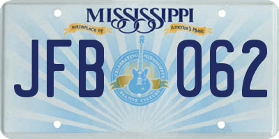 MS license plate JFB062