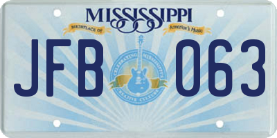 MS license plate JFB063