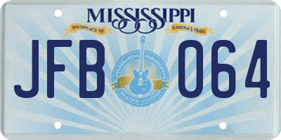 MS license plate JFB064
