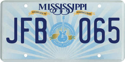 MS license plate JFB065