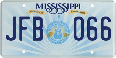 MS license plate JFB066