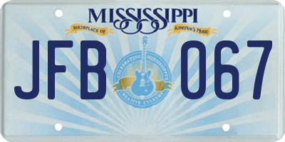 MS license plate JFB067