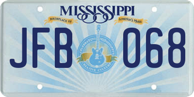 MS license plate JFB068