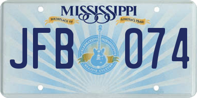 MS license plate JFB074