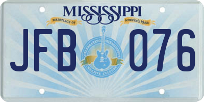 MS license plate JFB076