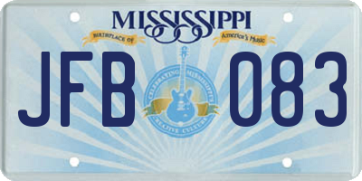 MS license plate JFB083