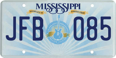 MS license plate JFB085