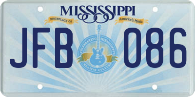 MS license plate JFB086