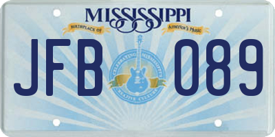 MS license plate JFB089